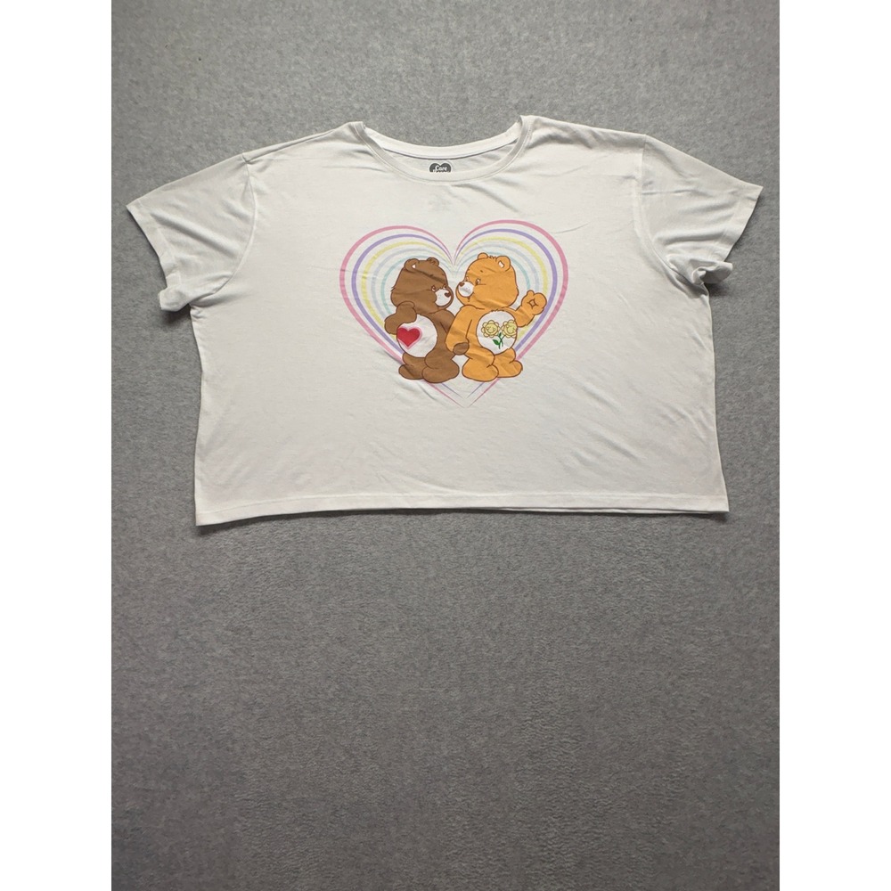 Care Bears Graphic T-Shirt White Plus Size 3X Tenderheart Friend Bear Rainbow